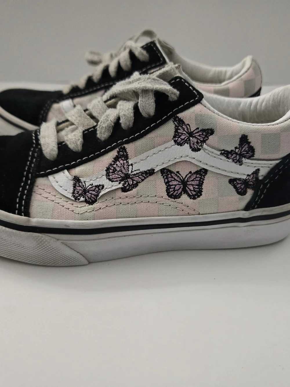 Vans Kids Low-Top Sneakers - Pink Butterfly Check
